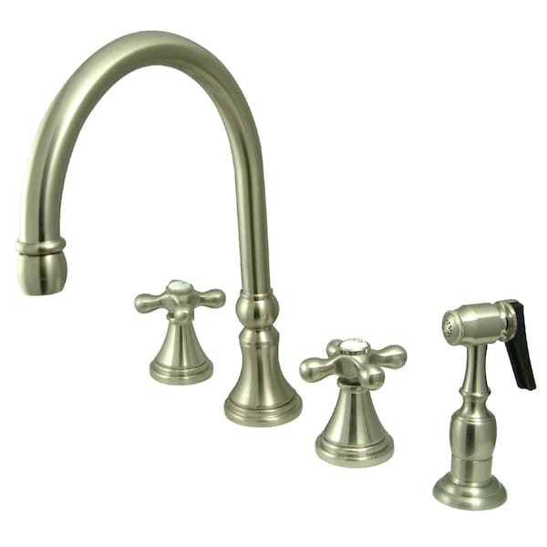 Widespread Kitchen Faucet, Brushed Nickel